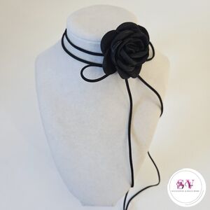 Small Black rose choker